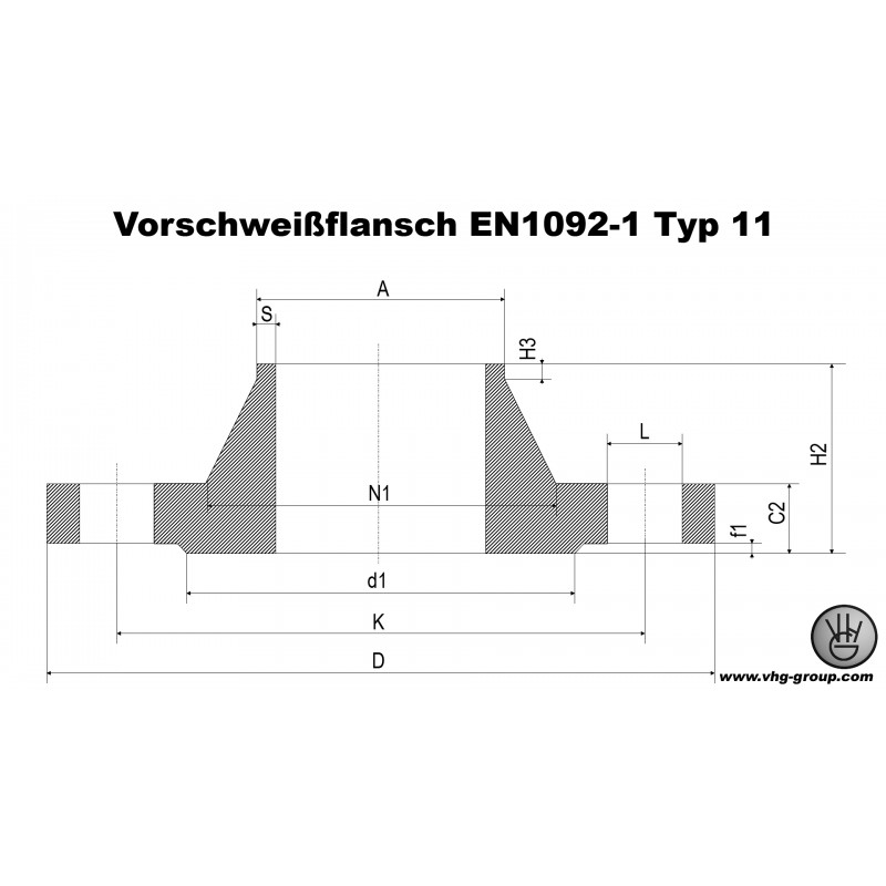 Flansch VORSCHWEIßFLANSCH VFL - DN 80 - 84 mm 8 Loch